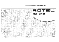 Rotel-RA-210 - Owners manual 